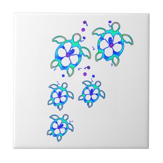 Carreau Les tortues hawaïennes du littoral Honu (Devant)