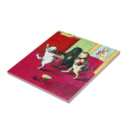 Carreau Les trois petits chatons (Côté)