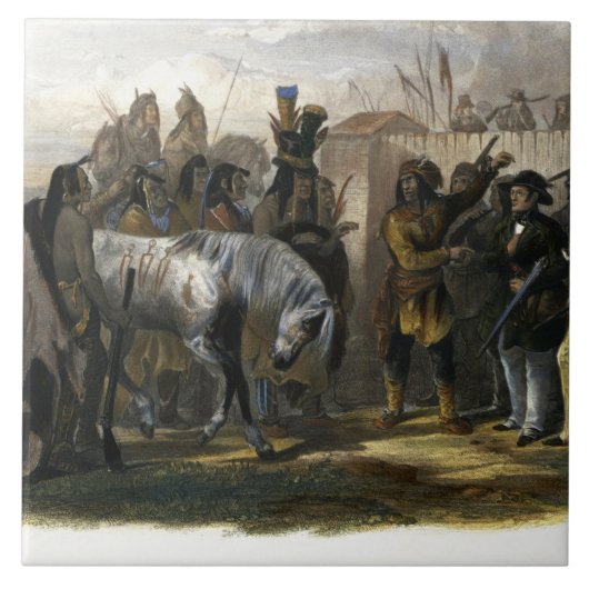 Carreau Les voyageurs presque rencontrant des Indiens de (Devant)