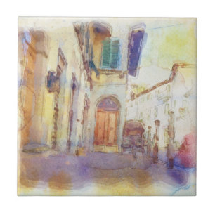 Carreau Les vues de Florence ont fait dans l'aquarelle