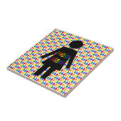 Carreau Lesbienne LGBTQ Silhouette et Rainbow Ladies (Côté)