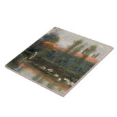 Carreau L'étang de William Morris travaille à l'abbaye de (Côté)