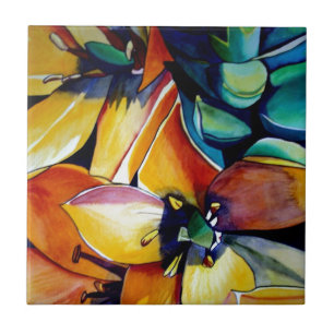 Carreau L'étoile jaune de Bethléem l'aquarelle de fleurs