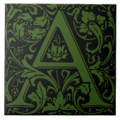 Carreau Lettre A monogrammée Arts and Crafts de William Mo (Devant)