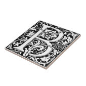 Carreau Lettre B Art nouveau Carrelage noir et blanc (Côté)