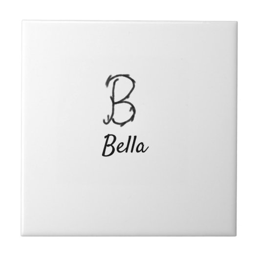 Carreau Lettre B monogramme noir minimal simple ajouter no (Devant)