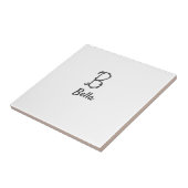 Carreau Lettre B monogramme noir minimal simple ajouter no (Côté)