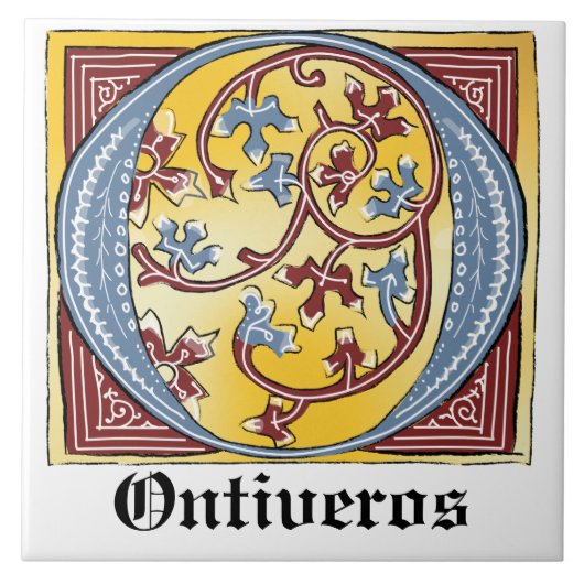 CARREAU LETTRE BLEUE ET ROUGE MÉDIATIQUE O ÉCLAIRÉE (Devant)