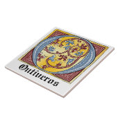 CARREAU LETTRE BLEUE ET ROUGE MÉDIATIQUE O ÉCLAIRÉE (Côté)