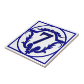 CARREAU LETTRE BLEUE FRANÇAISE NOMBRE MAISON TISSUS (Côté)