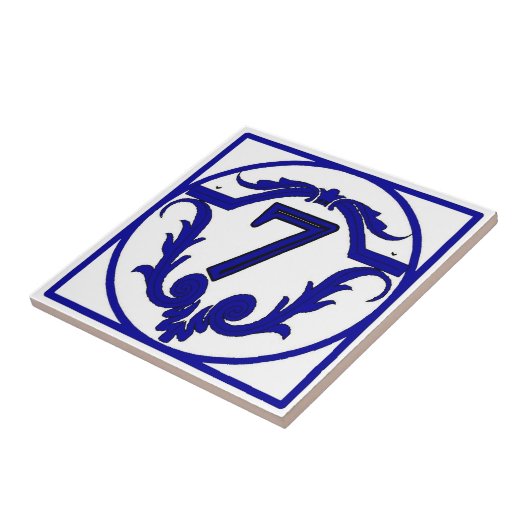 CARREAU LETTRE BLEUE FRANÇAISE NOMBRE MAISON TISSUS (Côté)