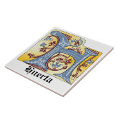 CARREAU LETTRE BLEUE MOYENNE ET ROUGE LIVRE ÉCLAIRÉ H (Côté)