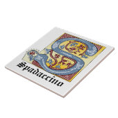 CARREAU LETTRE BLEUE MOYENNE ET ROUGE LIVRE ÉCLAIRÉ S (Côté)