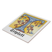 CARREAU LETTRE BLEUE MOYENNE ET ROUGE LIVRE ÉCLAIRÉ T (Côté)