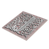 Carreau LETTRE BLOCALE J Monogramme "Pierre d'argent" (Côté)