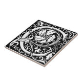 Carreau Lettre C Art nouveau Carrelage noir et blanc (Côté)