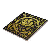 Carreau Lettre C Première Lettre Faux Gold Black (Côté)