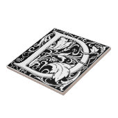 Carreau Lettre D Art nouveau Carrelage noir et blanc (Côté)