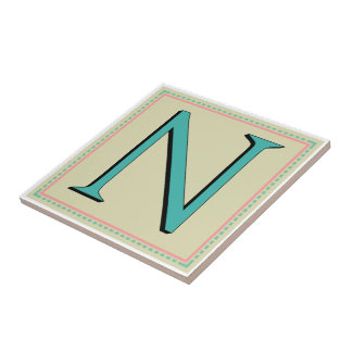 CARREAU LETTRE DE MONOGRAMME DE N