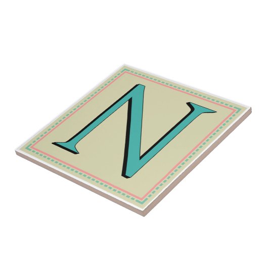 CARREAU LETTRE DE MONOGRAMME DE N (Côté)