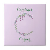 Carreau Lettre dessinée à la main C Monogramme initial Vin (Devant)