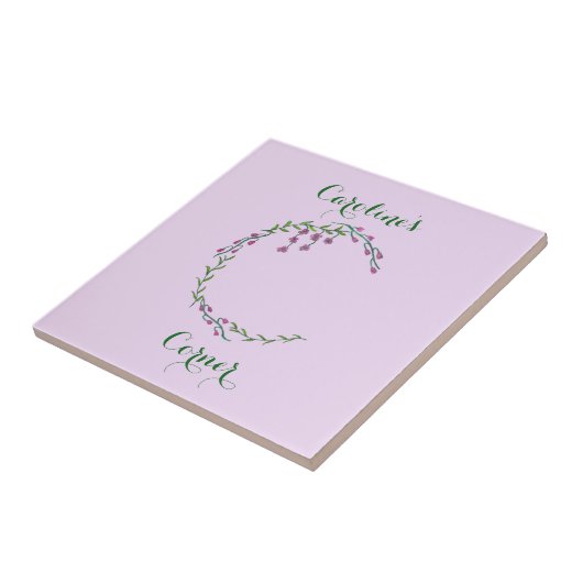 Carreau Lettre dessinée à la main C Monogramme initial Vin (Côté)