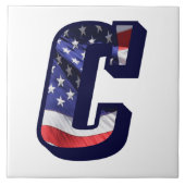 Carreau LETTRE Drapeau AMÉRICAIN "C" GRANDE TAILLE EN Céra (Devant)