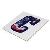 Carreau LETTRE Drapeau AMÉRICAIN "C" GRANDE TAILLE EN Céra (Côté)