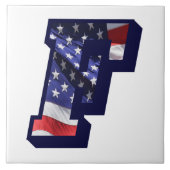 Carreau LETTRE Drapeau AMÉRICAIN "F" GRANDE TAILLE EN Céra (Devant)