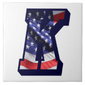 Carreau LETTRE Drapeau AMÉRICAIN "K" GRANDE TAILLE EN Céra (Devant)