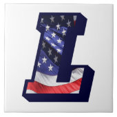 Carreau LETTRE Drapeau AMÉRICAIN "L" GRANDE TAILLE EN Céra (Devant)