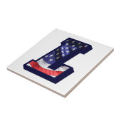 Carreau LETTRE Drapeau AMÉRICAIN "L" PETITE TAILLE EN Céra (Côté)