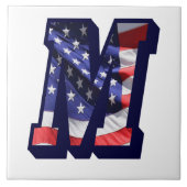 Carreau LETTRE Drapeau AMÉRICAIN "M" GRANDE TAILLE EN Céra (Devant)