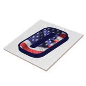 Carreau LETTRE Drapeau Américain "O" GRANDE TAILLE EN Céra (Côté)