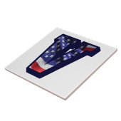 Carreau LETTRE Drapeau AMÉRICAIN "V" GRANDE TAILLE EN Céra (Côté)