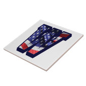 Carreau LETTRE Drapeau AMÉRICAIN "W" GRANDE TAILLE EN Céra (Côté)