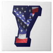 Carreau LETTRE Drapeau AMÉRICAINE "Y" GRANDE TAILLE EN Cér (Devant)