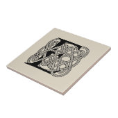 Carreau Lettre E Noeud Celtique Monogramme Vintage (Côté)