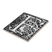 Carreau Lettre F Art nouveau Carrelage noir et blanc (Côté)