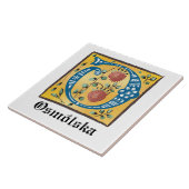 Carreau LETTRE Florale Médiévale ÉCLAIRÉE O MONO (Côté)