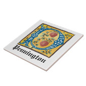 Carreau Lettre Florale médiévale illuminée P Monogramme (Côté)