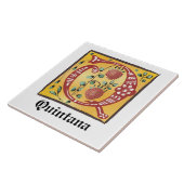 Carreau Lettre Florale médiévale illuminée Q Monogramme (Côté)