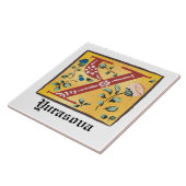 Carreau Lettre Florale médiévale illuminée Y Monogramme (Côté)