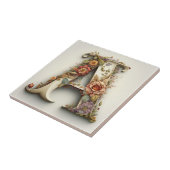 Carreau LETTRE Florale ORNÉE A (Côté)