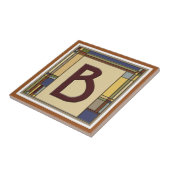 Carreau Lettre initiale géométrique Arts & Crafts B (Côté)