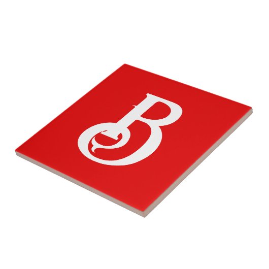 Carreau LETTRE INITIALE MONOMOBILE ROUGE BLANC Classique (Côté)