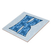 Carreau Lettre K - Monogramme Blue Paisley 6 pouces Carrel (Côté)