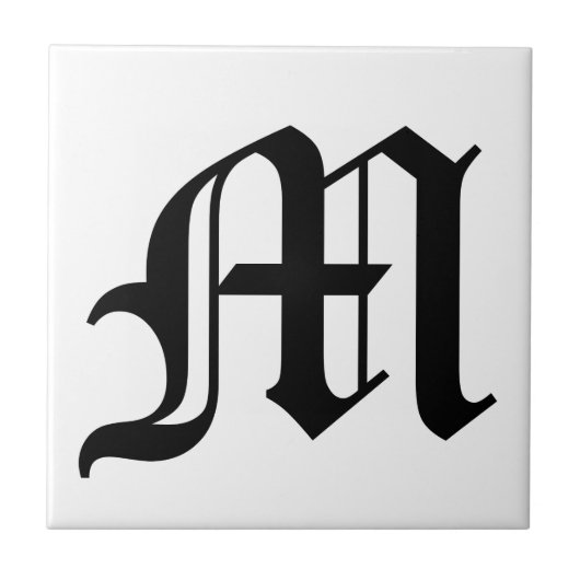 Carreau Lettre M Vieux texte anglais sur le Arrière - plan (Devant)