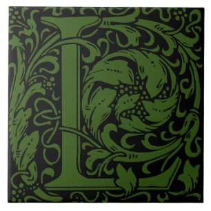 Carreau Lettre monogramme de William Morris Green L