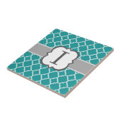Carreau LETTRE MONOGRAPHIQUE BLEUE Turquoise I QUATREFIL (Côté)